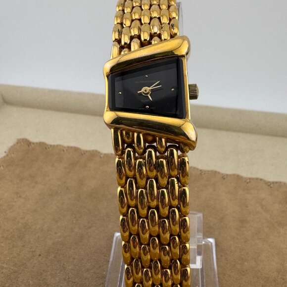 Gloria Vanderbilt Trapezoid Shaped Face Gold Tone Bracelet Asymmetrical Watch main image 4